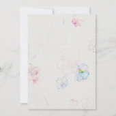 花結婚式招待状オンウォーターカラー紙テックス 招待状 (正面)