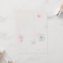 花結婚式招待状オンウォーターカラー紙テックス