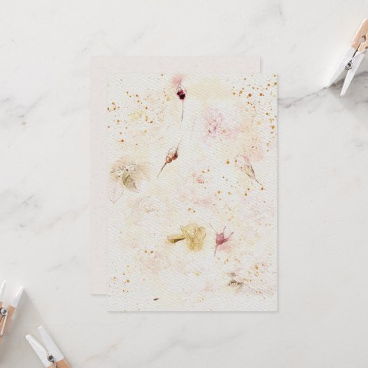 花結婚式招待状オンウォーターカラー紙テックス 招待状 (正面/裏面インサイチュ)