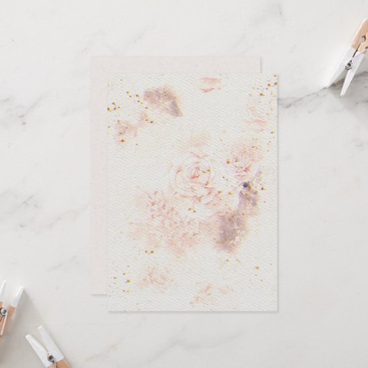 花結婚式招待状オンウォーターカラー紙テックス 招待状 (正面/裏面インサイチュ)