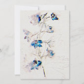 花結婚式招待状オンウォーターカラー紙テックス 招待状 (正面)