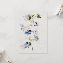 花結婚式招待状オンウォーターカラー紙テックス 招待状