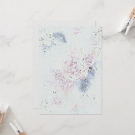 花結婚式招待状オンウォーターカラー紙テックス 招待状