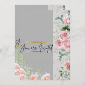 花結婚式招待状カード 招待状 (正面/裏面)