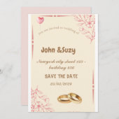 花結婚式招待状 招待状 (正面/裏面)