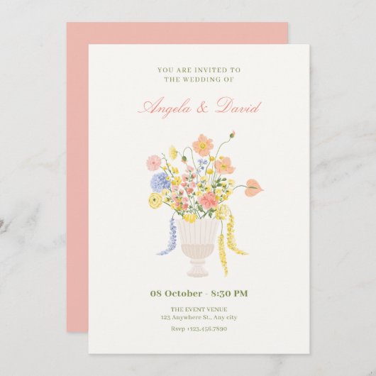 花結婚束 招待状 (正面/裏面)