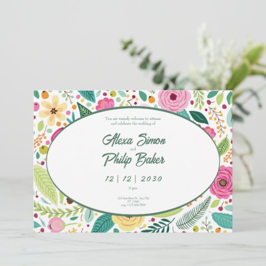 花結婚模様 招待状 (スタンド正面)