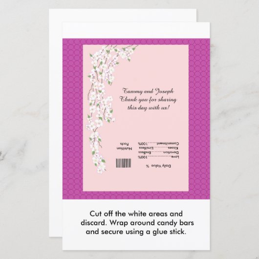 花結婚菓子バー包み (正面/裏面)