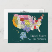 花統一されたの州 – 代替バックデザインはがき ポストカード (正面/裏面)
