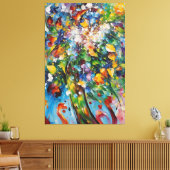 花絵を描とヴィンテージの離れ一つの キャンバスプリント (インサイチュ (リビング))