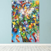 花絵を描とヴィンテージの離れ一つの キャンバスプリント (インサイチュ (ウッドフロア))