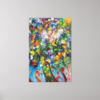 花絵を描とヴィンテージの離れ一つの キャンバスプリント