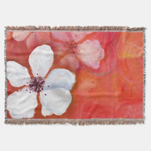 花絵を描と渦巻き スローブランケット (正面)