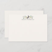 花絵を描の中の兎 サンキューカード (正面/裏面)