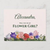 花絵を描の娘は花の花 インビテーションポストカード (正面)