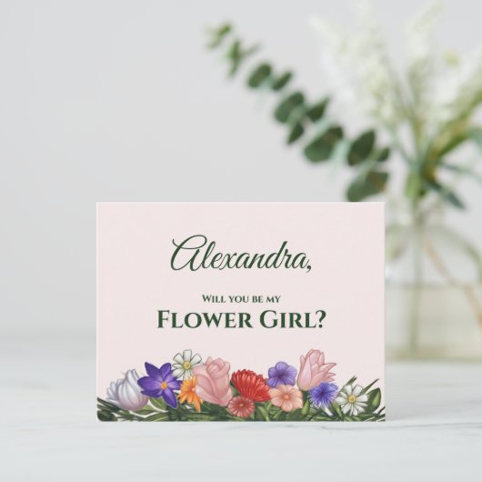 花絵を描の娘は花の花 インビテーションポストカード (スタンド正面)