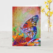 花絵を描の蝶のアートノートカード カード (黄色い花)