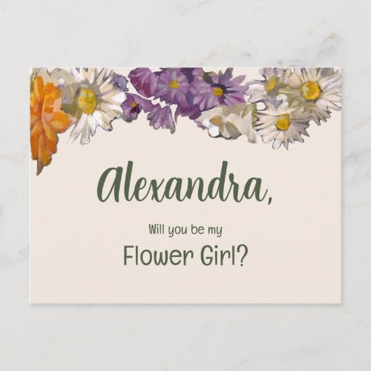 花絵を描は花の娘 インビテーションポストカード (正面)