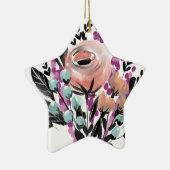 花絵を描オーナメント セラミックオーナメント (右)