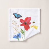 花絵を描園浴場タオル一式 バスタオルセット (ウォッシュタオル)