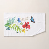 花絵を描園浴場タオル一式 バスタオルセット (ハンドタオル)