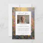 花絵を描悔やみや弔慰写真葬儀 サンキューカード (正面)