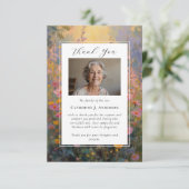 花絵を描悔やみや弔慰写真葬儀 サンキューカード (スタンド正面)