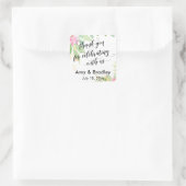 花絵を描様お連祝れ スクエアシール (バッグ)