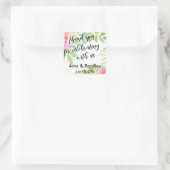 花絵を描様お連祝れ スクエアシール (バッグ)