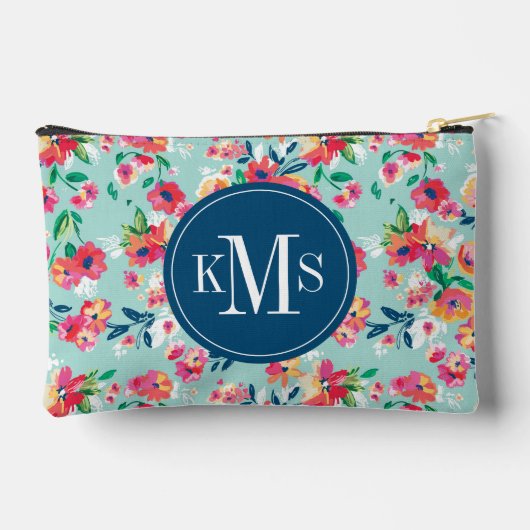 花絵を描模様 アクセサリーポーチ (裏面)