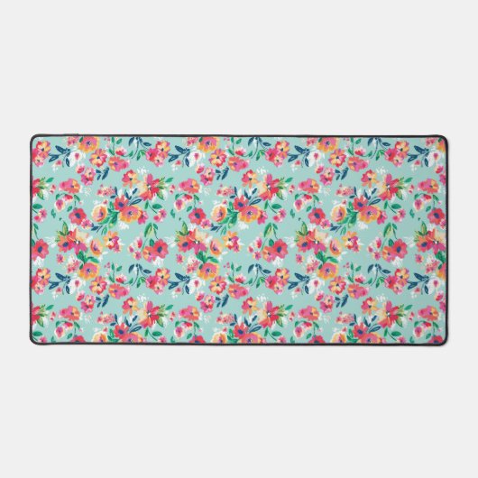 花絵を描模様 デスクマット (正面)