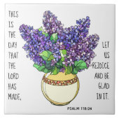 花絵を描、詩篇118:24 タイル (正面)