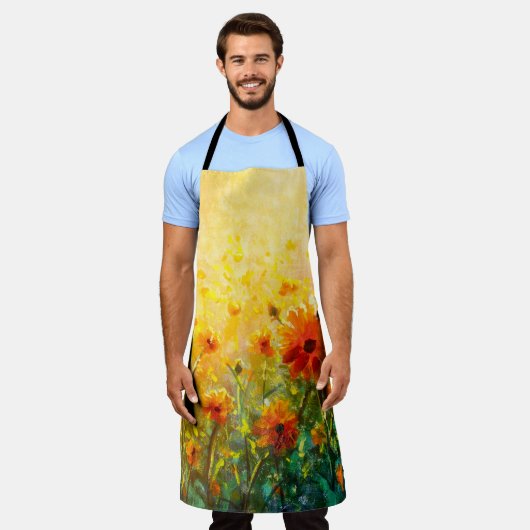 花絵モネ絵画の絶妙な印象 エプロン (着用した状態)