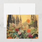 花絵画が入った花瓶 インビテーションポストカード (正面/裏面)