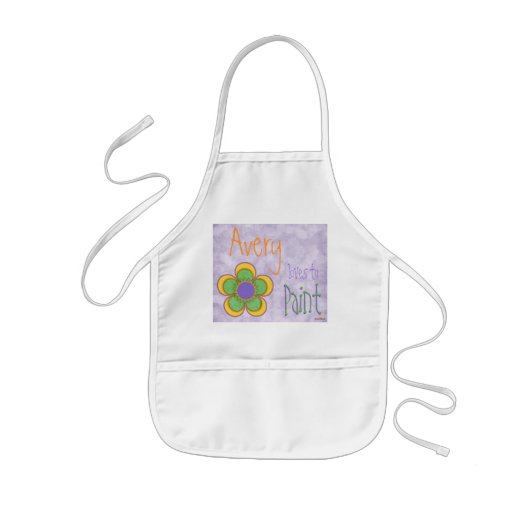 花絵画のエプロン 子供用エプロン (正面)