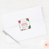 花絵画のカスタム卒業ステッカー スクエアシール (封筒)