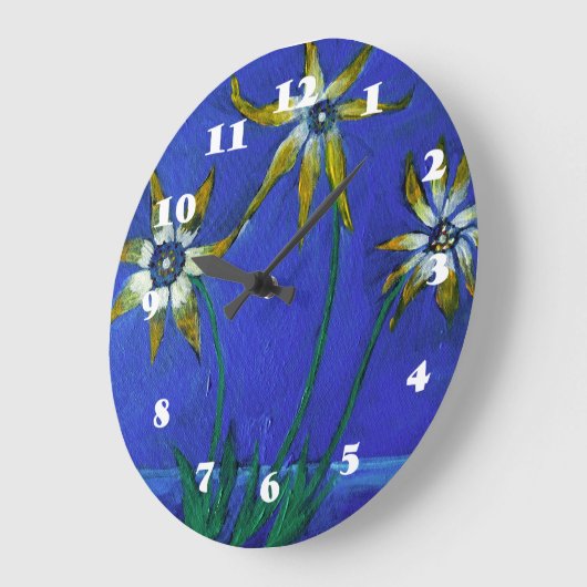 花絵画の丸(大)壁時計 ラージ壁時計 (傾斜)