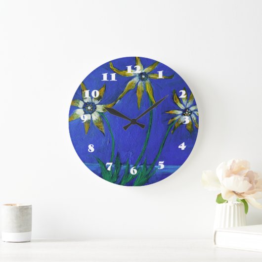 花絵画の丸(大)壁時計 ラージ壁時計 (ホーム)