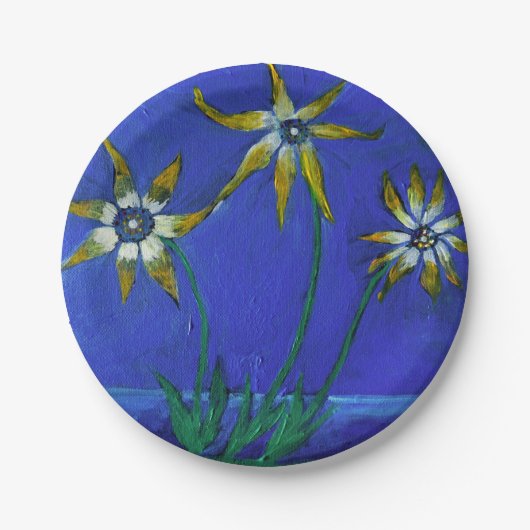 花絵画の花カスタム紙プレート7 in ペーパープレート (正面)