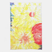 花絵画の キッチンタオル (縦)