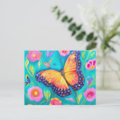 花絵画畑の蝶 ポストカード (スタンド正面)