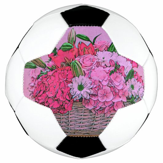 花絵画籠 サッカーボール (正面)
