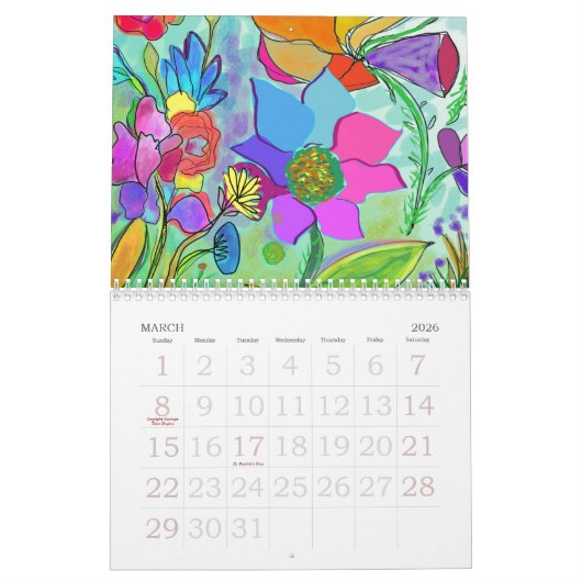 花絵 カレンダー (3月 2026)