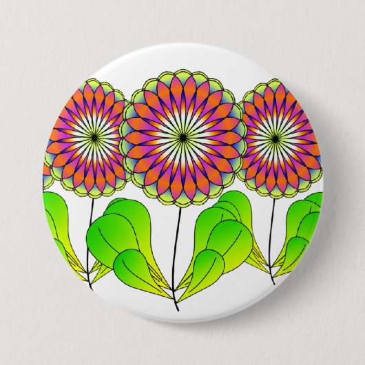 花続けて 缶バッジ (正面)