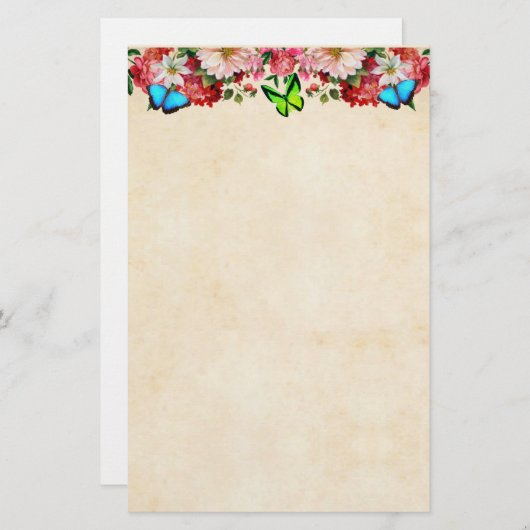 花縁どと蝶 便箋 (正面/裏面)