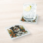 花縁どの可愛い色 ガラスコースター (アングル)