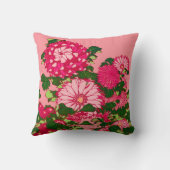 花縁ど日本のと明るい赤紫色とコーラルピンク クッション (裏面)