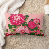 花縁ど日本の明るい赤紫色珊瑚桃色 ランバークッション (ブランケット)