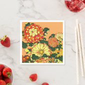 花縁ど日本の、まんだらオレンジ、金ゴールド スタンダードカクテルナプキン (インサイチュ)