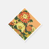花縁ど日本の、まんだらオレンジ、金ゴールド スタンダードカクテルナプキン (角)